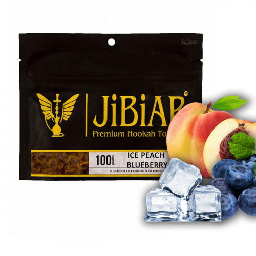 Табак Jibiar Ice Peach Blueberry (Лёд, Персик, Голубика), 100 грамм
