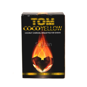 Уголь кокосовый Tom Cococha YELLOW 1кг (72 шт), большой кубик